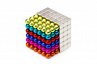 Forceberg Cube - конструктор-головоломка из магнитных шариков и кубиков 5 мм, цветной/стальной, 216 элементов