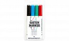 Маркеры для магнитной доски SketchPaint, 4 цвета