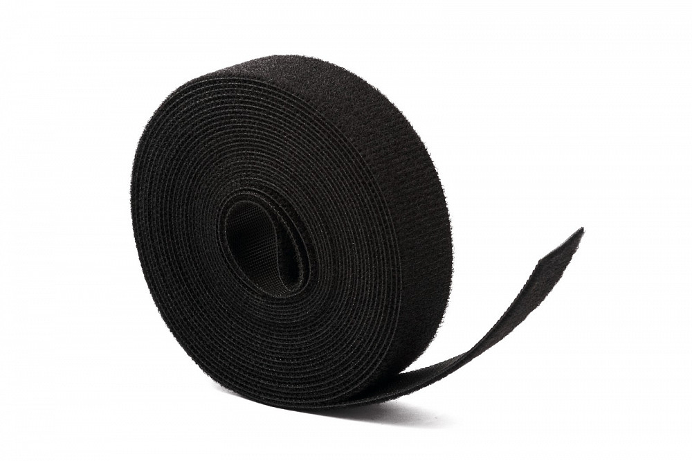 Многоразовая нейлоновая лента-липучка Forceberg Home & DIY 25 мм для стяжки и подвязки, черная, 5 м в Иваново