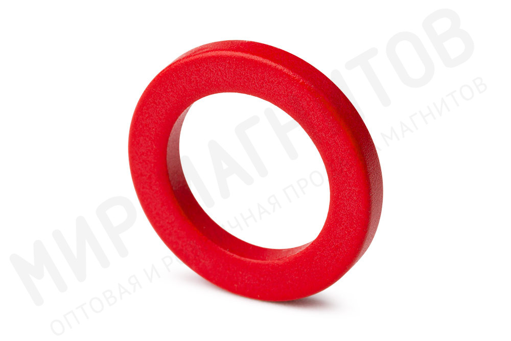 Неодимовый магнит кольцо 15х10х2 мм, красный в Москве