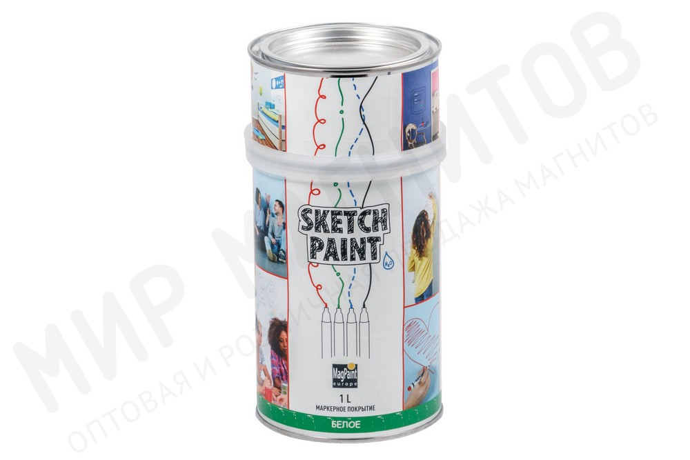 Маркерное покрытие SketchPaint, глянцевое, 1 литр, на 6 м², белое в Астрахани