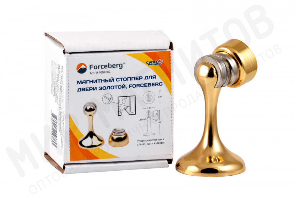 Магнитный стоппер для двери золотой, Forceberg в Саранске