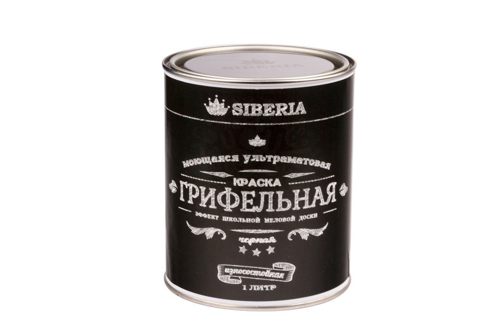 Грифельная краска Siberia 1 литр, на 5 м², черная в Твери