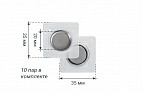 Магнитная кнопка застежка Forceberg для потайного вшивания 20 мм в ПВХ корпусе, 10 пар