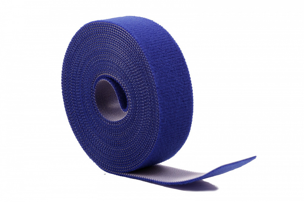 Многоразовая нейлоновая лента-липучка Forceberg Home & DIY 25 мм для стяжки и подвязки, синяя, 5 м в Владимире