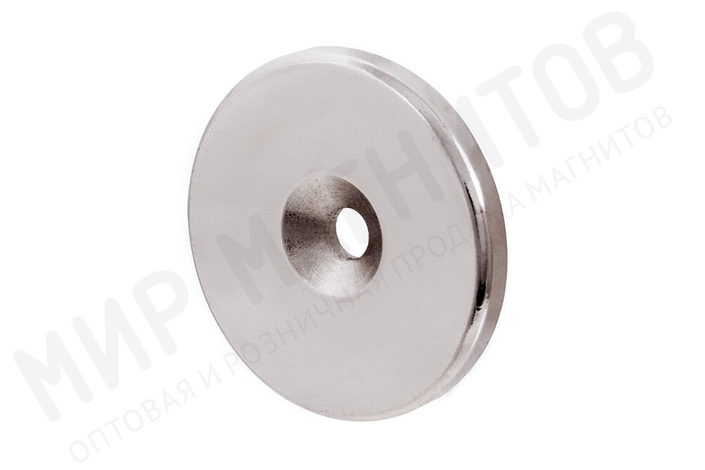 Неодимовый магнит диск 25х3 мм с зенковкой 3/8 мм в Туле