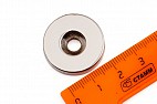 Неодимовый магнит диск 25х5 мм с зенковкой 5.5/10.4 мм, N35