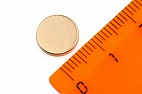 Неодимовый магнит диск 10х1.5 мм, золотой