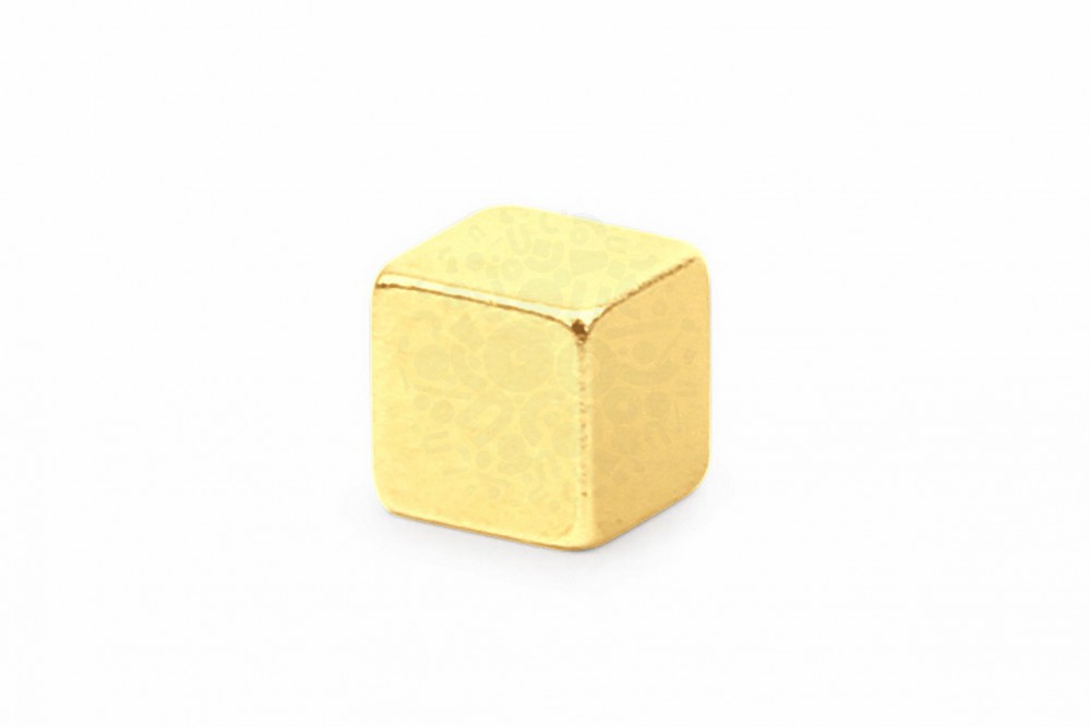 Неодимовый магнит прямоугольник 6х6х6 мм, золотой в Саратове