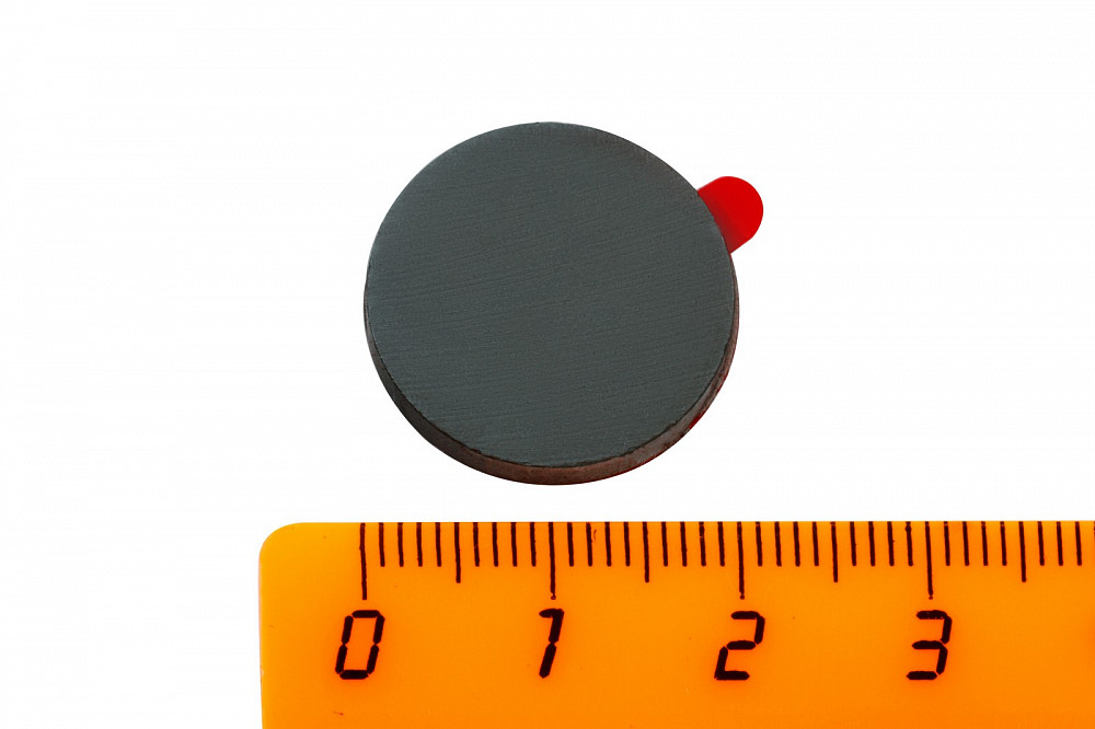 Ферритовый магнит диск 20х3 мм с клеевым слоем, 10 шт, Forceberg в Тюмени